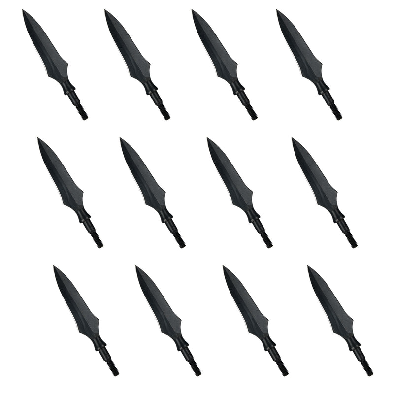 12x 175/200 Grain 2-blade Broadheads Halberd Arrowheads Black Archery Hunting Shooting