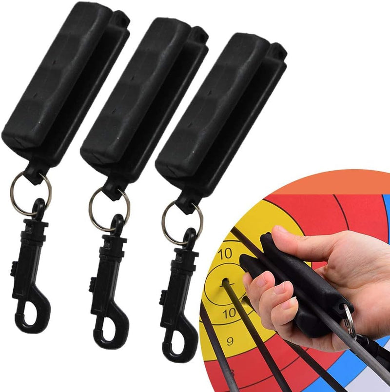 Huntingdoor 3 Pack Archery Arrow Puller Rubber Arrow Remover Hand Saver with Belt Quick Release Clip for Removing Various Arrows