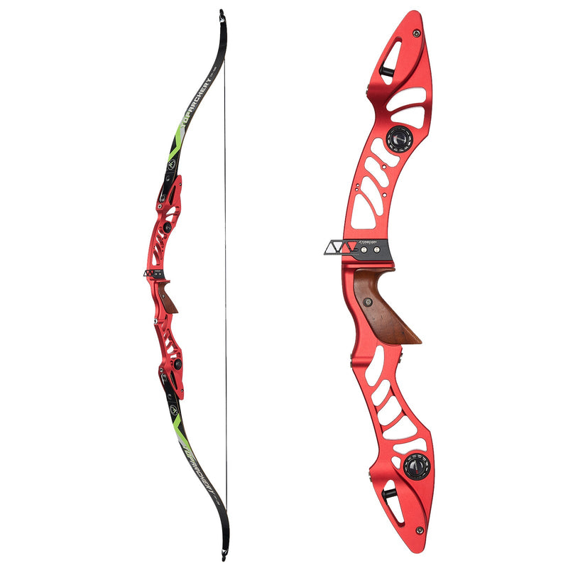 68" TopArchery Carbon Limbs CNC Riser Recurve Bow Takedown Competition Training Black/Red/Orange