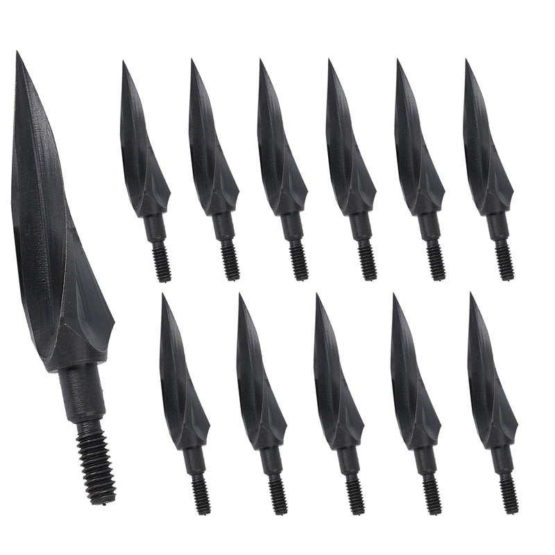 12x 125 Grain Spiral Archery Arrowheads Broadheads Carbon Steel Black