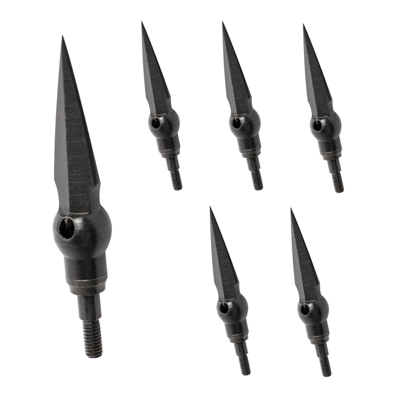 6x 235-grain Carbon Steel Whistle Tapered Arrowheads