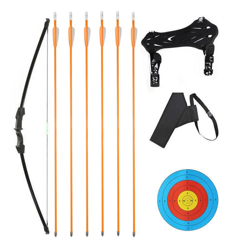 15lbs Kids Takedown Bow Orange Arrows Quiver Kit Archery