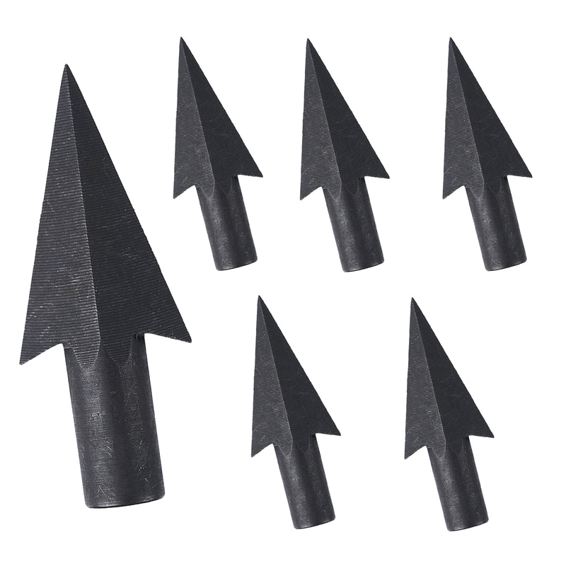 6x Black 3-Blade Glue-on Tapered Broadheads