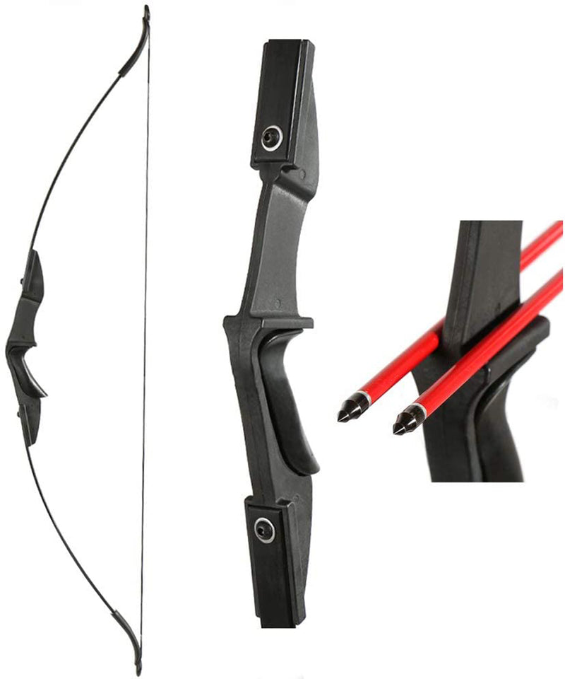 57" Ambidextrous Takedown Recurve Bow Hunting Black Beginner Teenagers Left Right Hand 20/30/40lbs