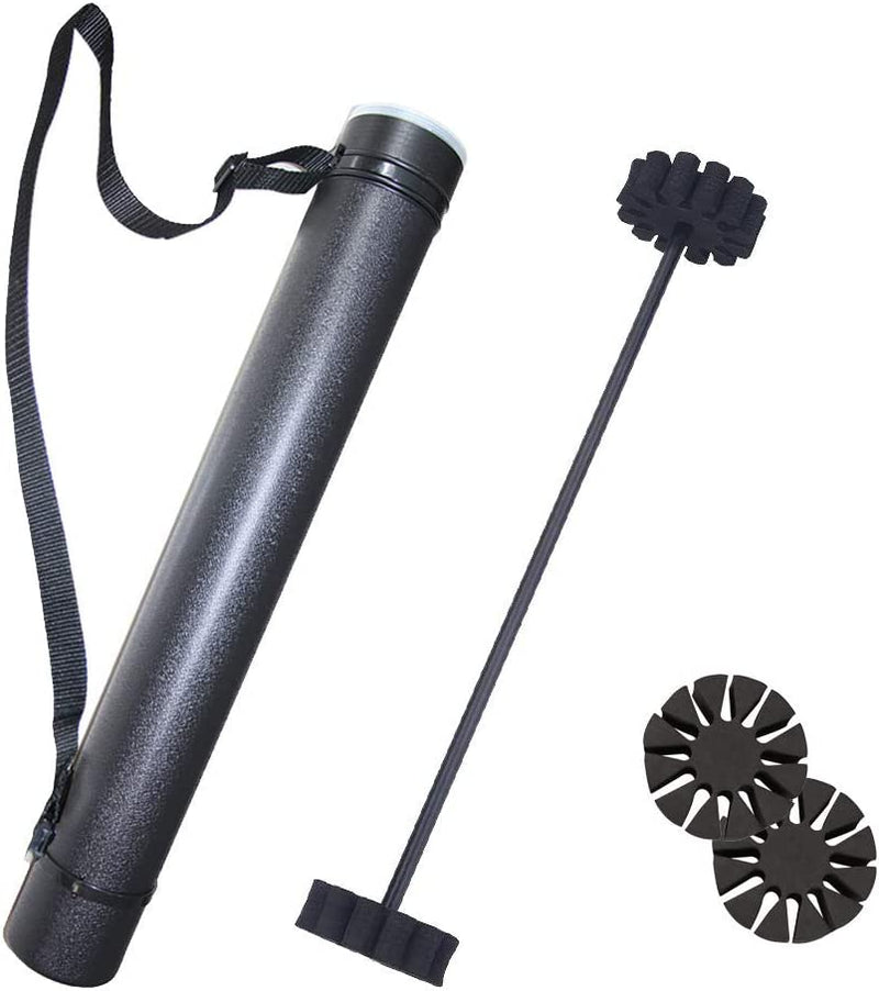Huntingdoor Archery Arrow Tubes Telescopic Holder Back Quiver Case Carrier Adjustable Shoulder Strap Belt with Rack 2 EVA Foam Separator