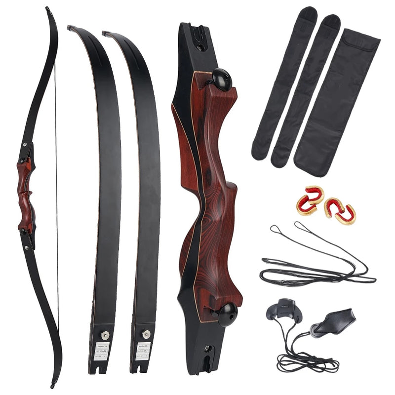 58" TopArchery Fire Phoenix ILF Wood Laminated Takedown Recurve Archery Bow Red Riser Hunting 25-50lbs