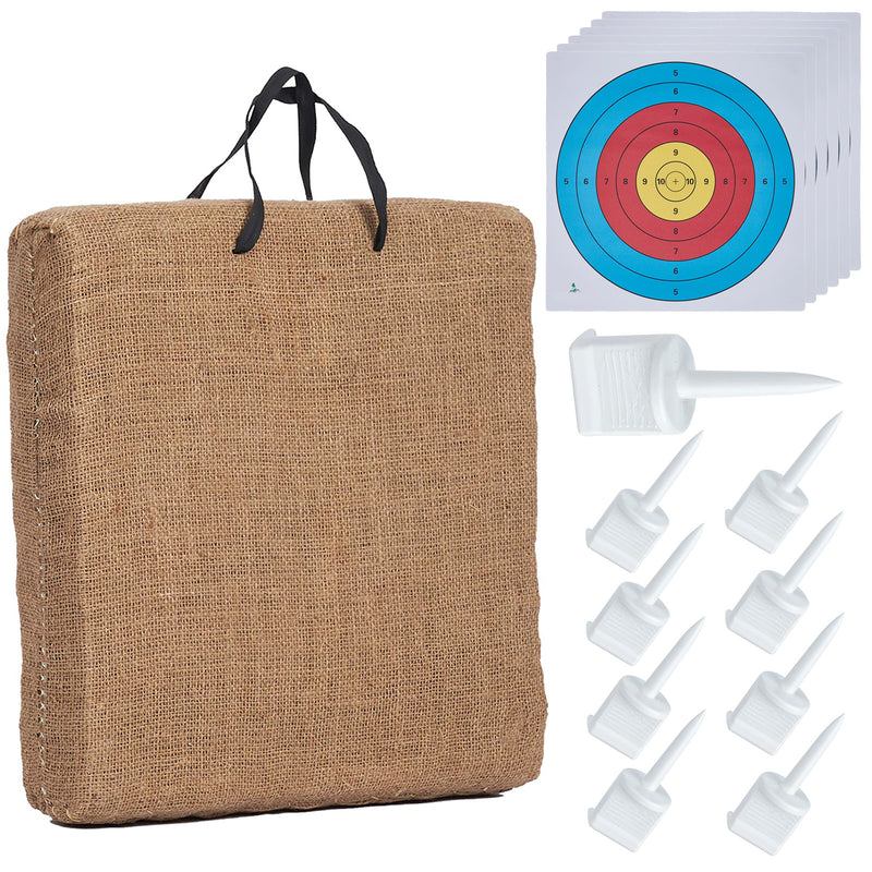Straw Square 45x45x6cm Archery Target Block Target Shooting 12x Target Papers 12x Target Pins